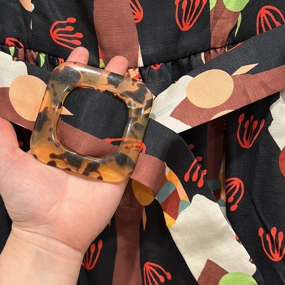 Hutch Anthropologie Maxi Midi Let’s Go Boho Dress Size 0 ModCloth Belted - Picture 6 of 11